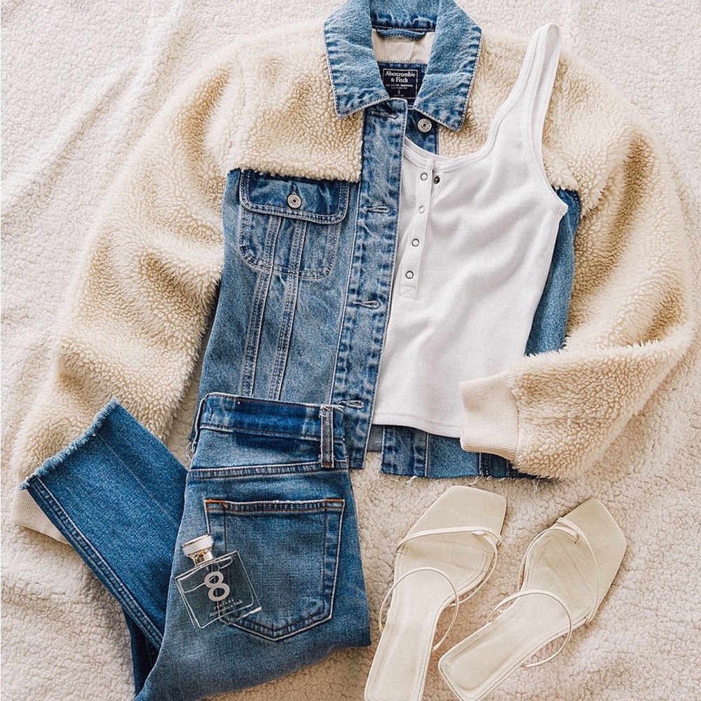 A&F Denim Sherpa Jacket